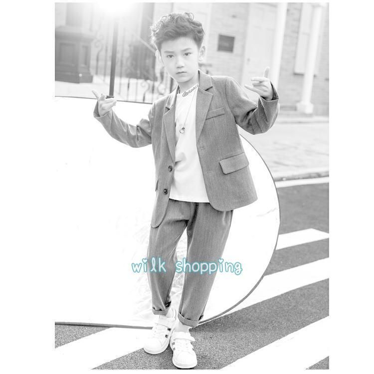男の子　スーツ　170Ｅ　大きめ 卒業式 スーツ 男の子 140 150 160 170 大きいサイズ 5点セット ジャケット シャツ パンツ ネクタイ ポケットチーフ  フォーマルスーツ アジャスター 冠婚葬祭
