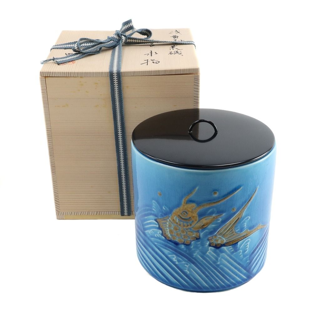 茶道具】 浅黄釉 荒磯 水指 西尾瑞豊作 ブルー _ その他雑貨 - メルカリ