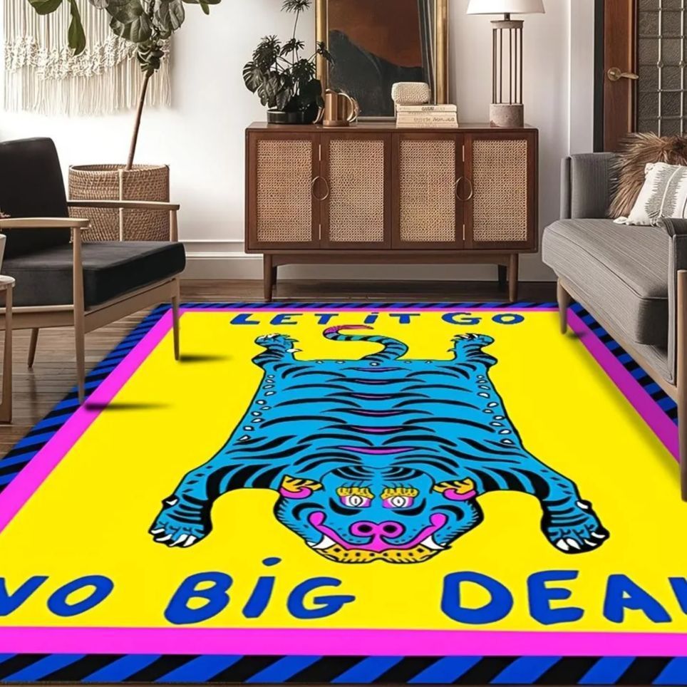 ラグ カーペット ゴールデンダイヤモンドベルベット 800g 滑り止め ドットプラッシュボトム ホームデコレーション タイガーパターン 万能装飾スタイル リビングルームマット ソファマット 寝室用マット カフェ お手入れ簡単 洗濯機可 カラフル