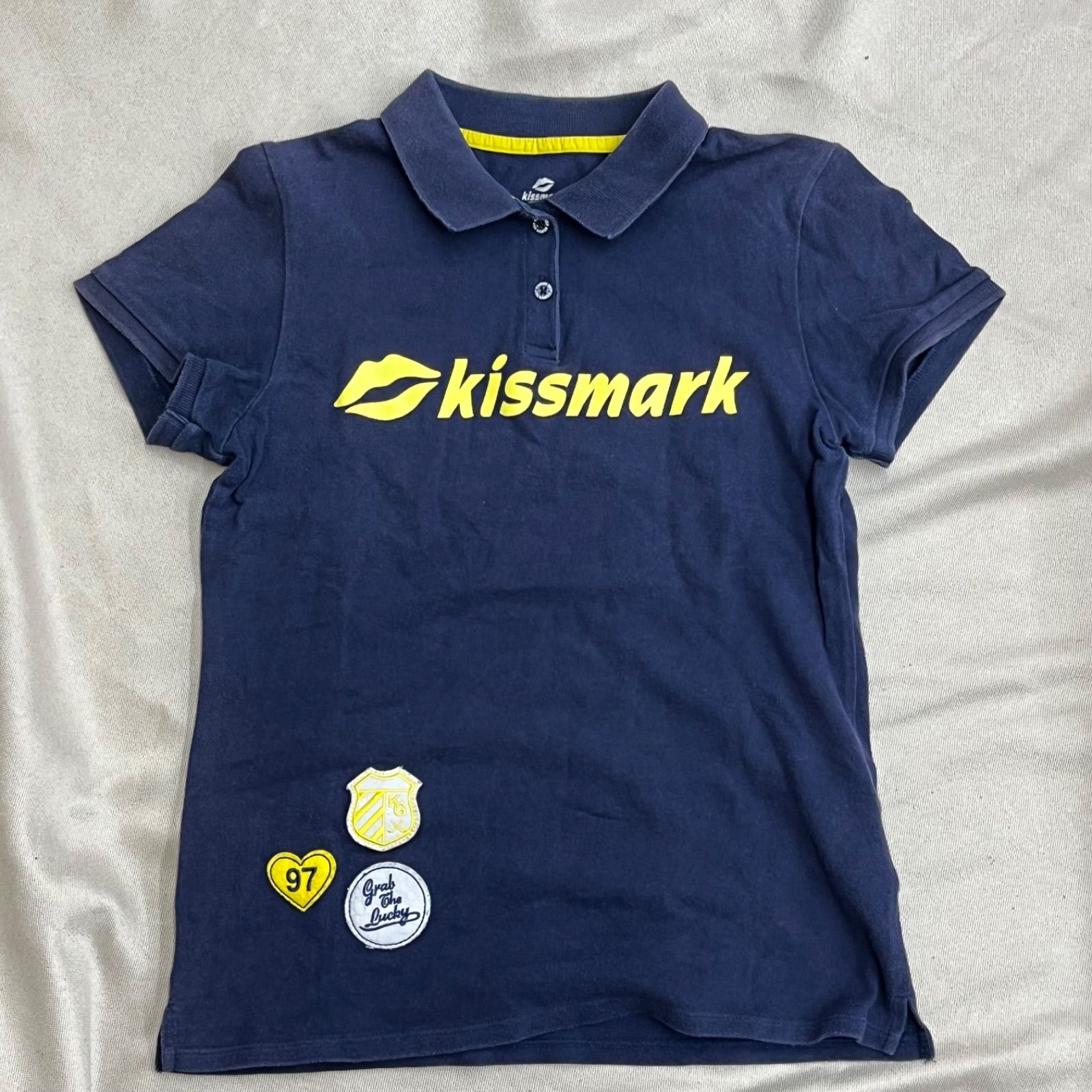 kissmark キスマーク ゴルフ ウェア ポロシャツ M 半袖 ネイビー