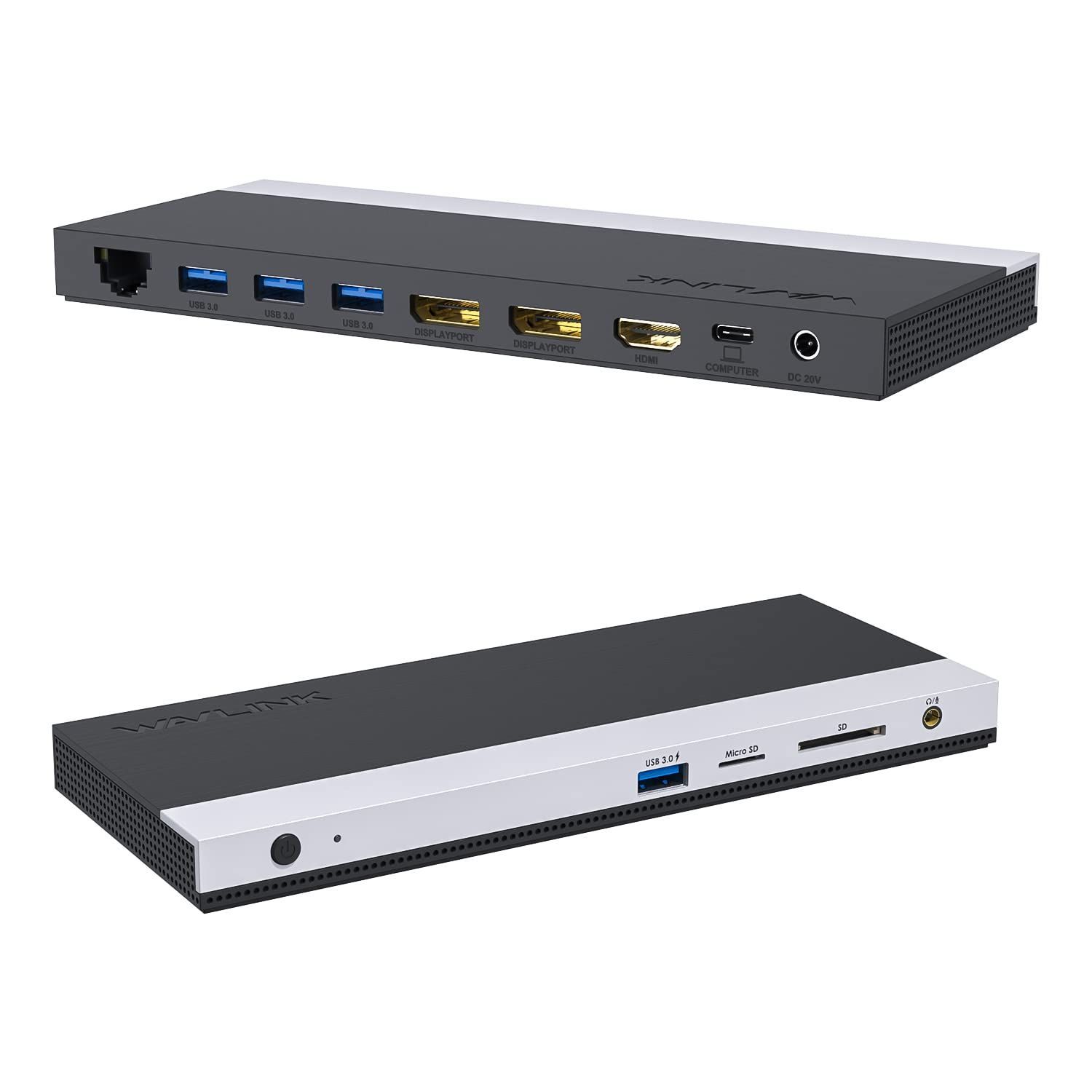 在庫処分 13-in-1 Dockドッキングステーションtype c 100W充電に対応|HDMI DPポート トリプルディスプレイ イーサネットポート|マイクロSDとSDカードリーダー 3.5mmオーディオジャック 4 XUSB‐A WAVLIVK 3.0