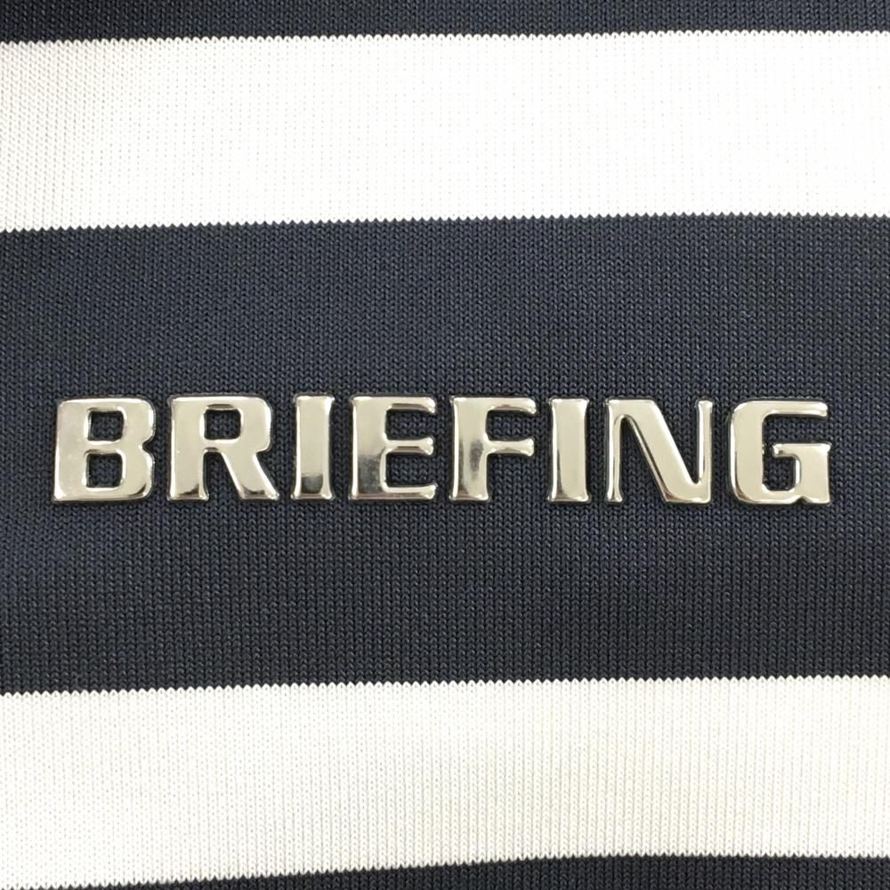 BRIEFING - 【超美品】ブリーフィング 半袖ポロシャツ ネイビー×白 ボーダー ステッチ メンズ L ゴルフウェア BRIEFING BRIEFING GOLF 【超美品】ブリーフィング 半袖ポロシャツ