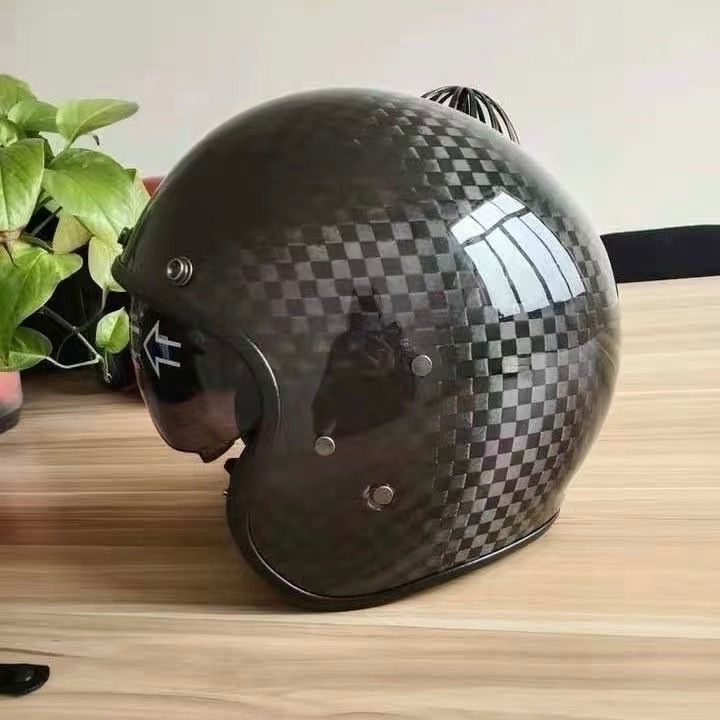 12kカーボン製ジェットヘルメット高品質ジェットヘルメットカーボンファイバー製 リアルカーボンバイクヘルメット ジェットヘルメットハーレー ヘルメット トレロ人気デザイン 艶ありカーボン レザーエッジングライニング 内蔵レンズ収納