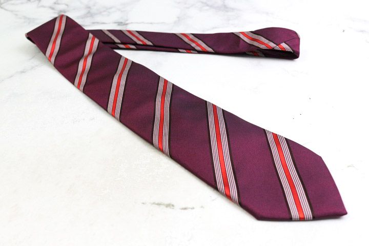 ポールスミス ネクタイ ストライプ柄 ワインレッド Paul smith