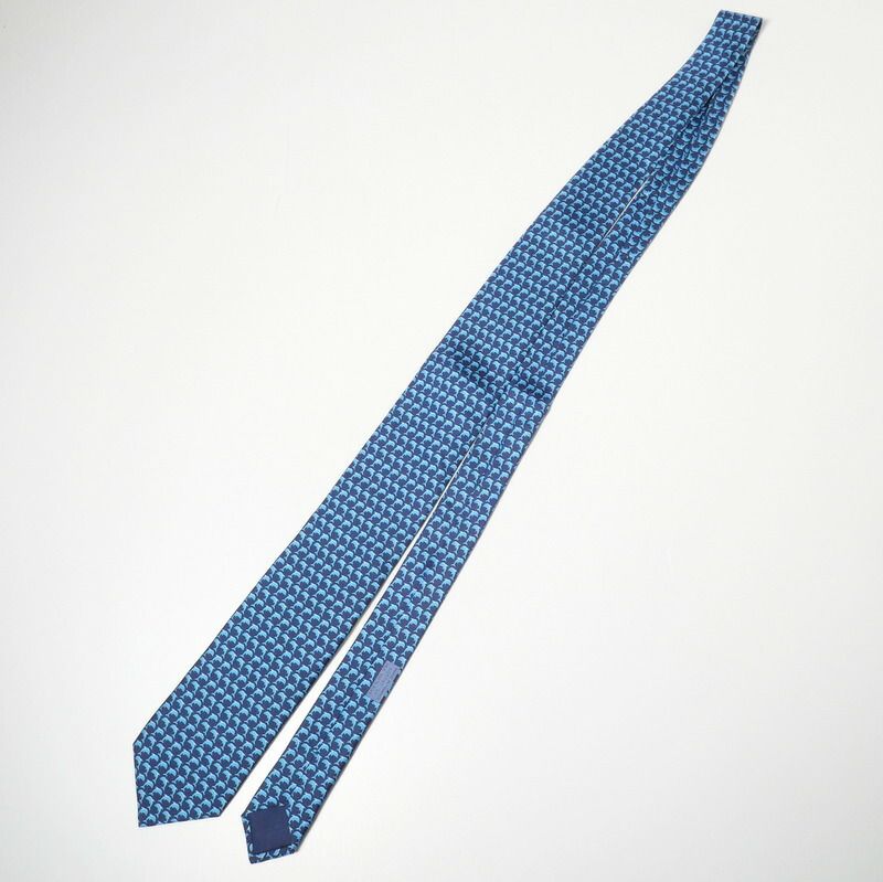 □美品□HERMES エルメス シルク ネクタイ ジャガードタイ 幅8cm