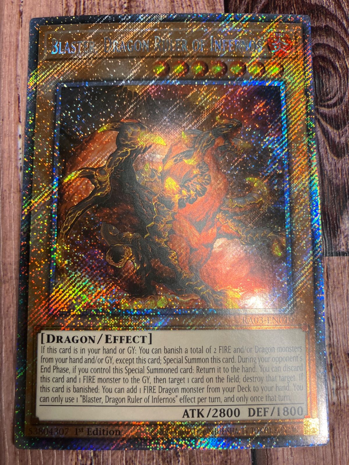 遊戯王 英語 焔征竜－ブラスター RA03 プラチナシークレット