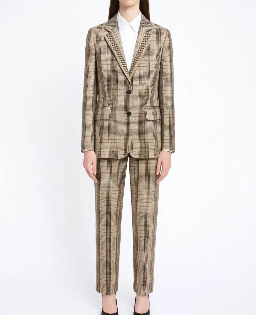 JOSEPH チェック シングル オーバ ジャケット パンツ セットアップ