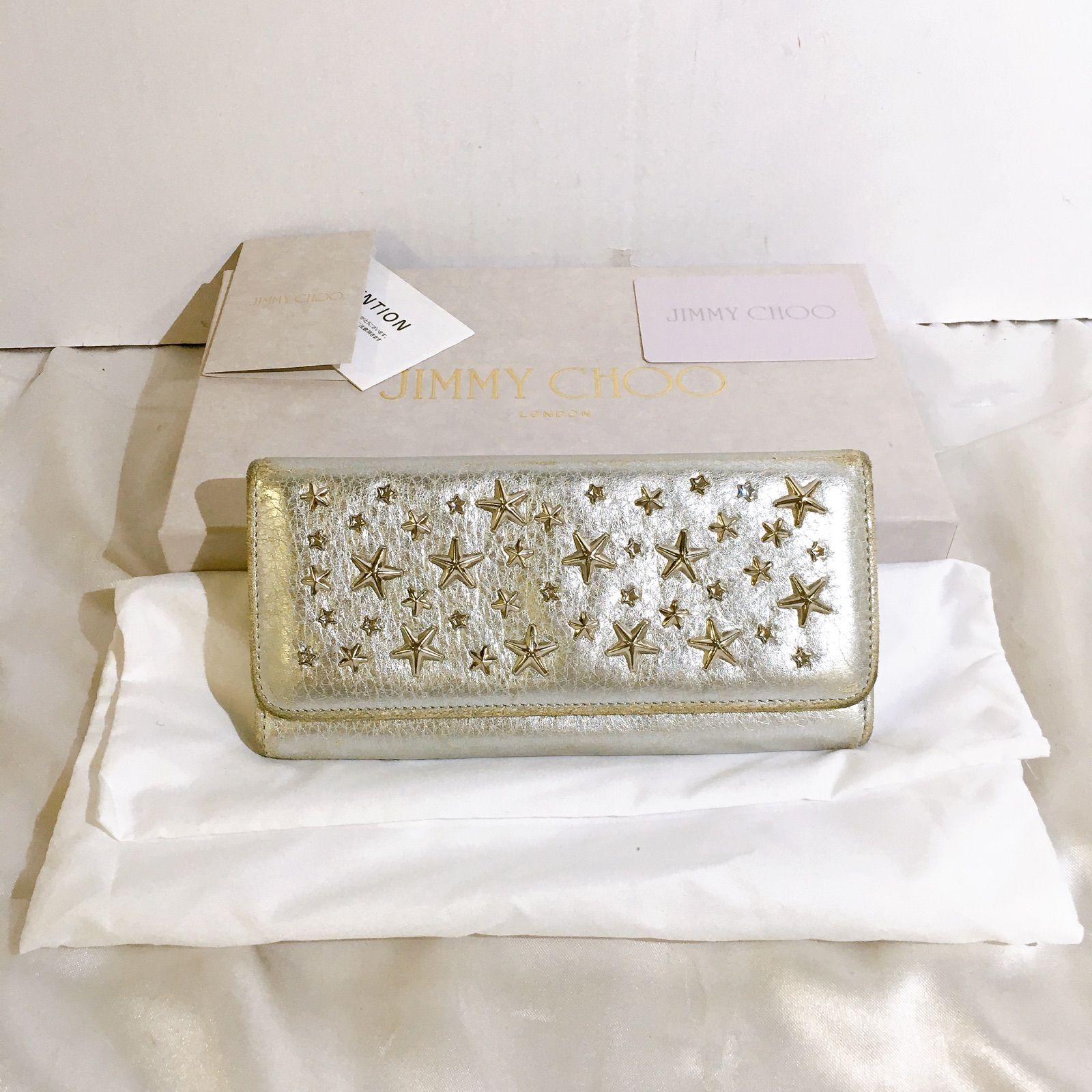 美品】 jimmy choo ジミーチュウ シルバー 星形 スター スタッズ 長 