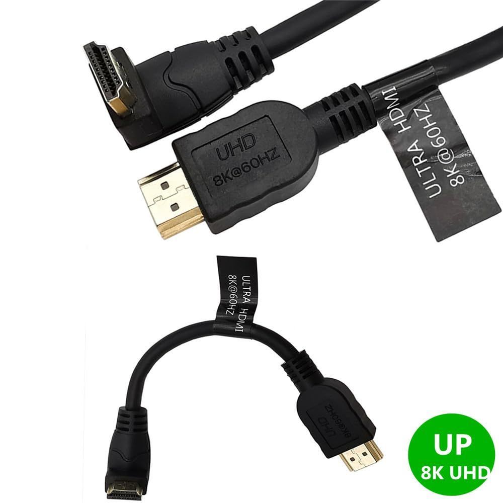 2.1オス-メス 90度L字型左右向きHDMI