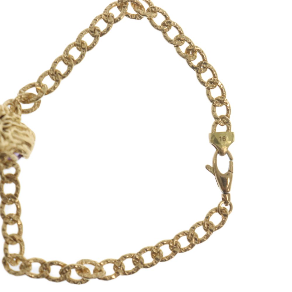 GUCCI (グッチ) K18YG Lion Head Bracelet with Amethyst ライオン