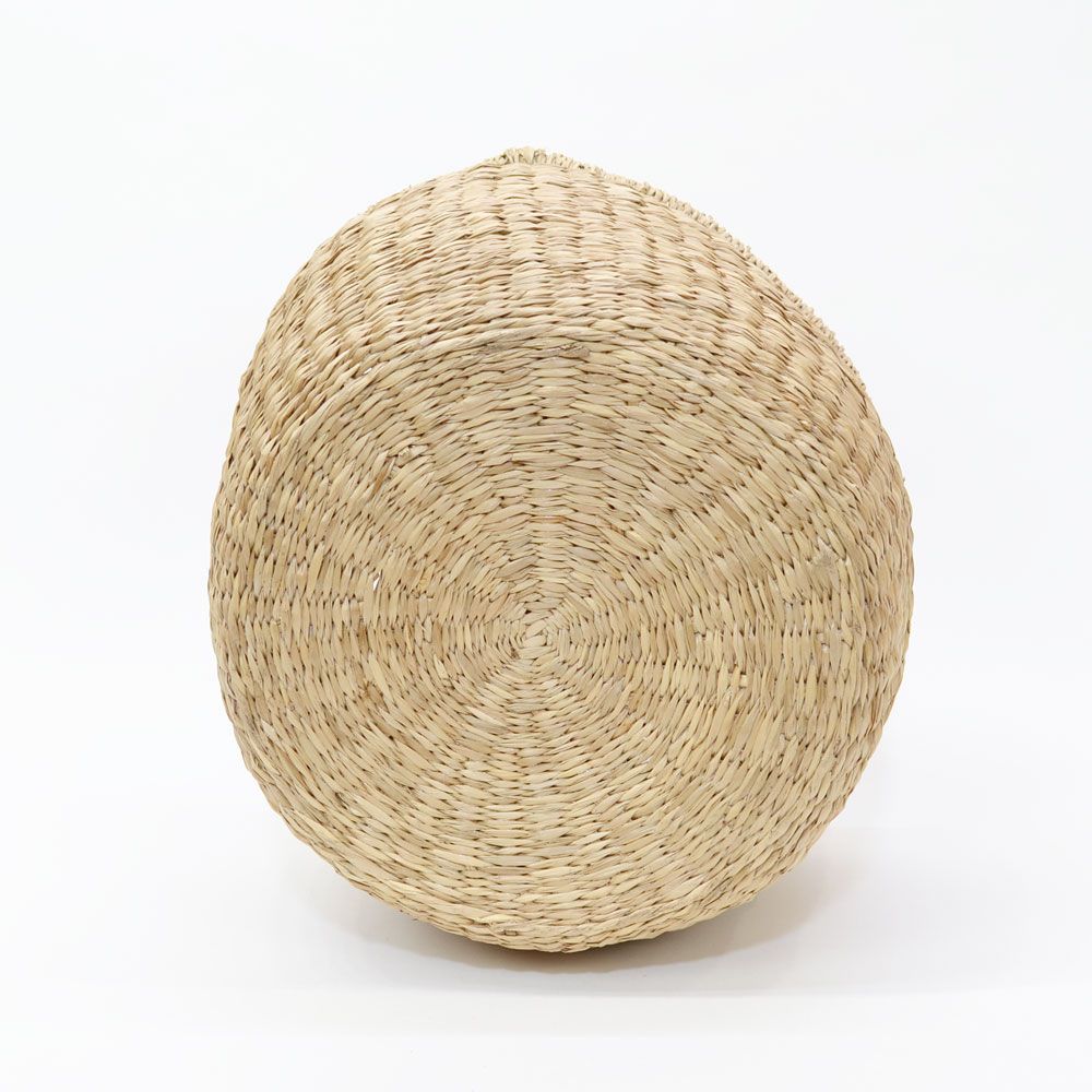 【送料無料 沖縄・北海道を除く】 ビッグ シーグラス バスケット まぁるい収納かご 1本手 天然素材 籠 キッチン リビングで 収納 *B* バスケット シーグラス 持ち手付き S M L 3個セット