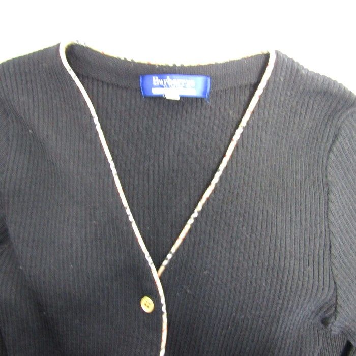★新品★バーバリーブルーレーベル＊半袖＊カーディガン＊トップス＊黒＊38 バーバリーズブルーレーベル カーディガン 長袖 Vネック