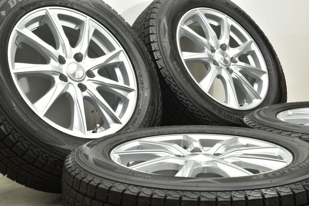 バリ溝 DUFACT 17in 7J 48 PCD114.3 ダンロップ ウィンターマックス SJ8 225 65R17 エクストレイル CX-5 CX-8 スタッドレス
