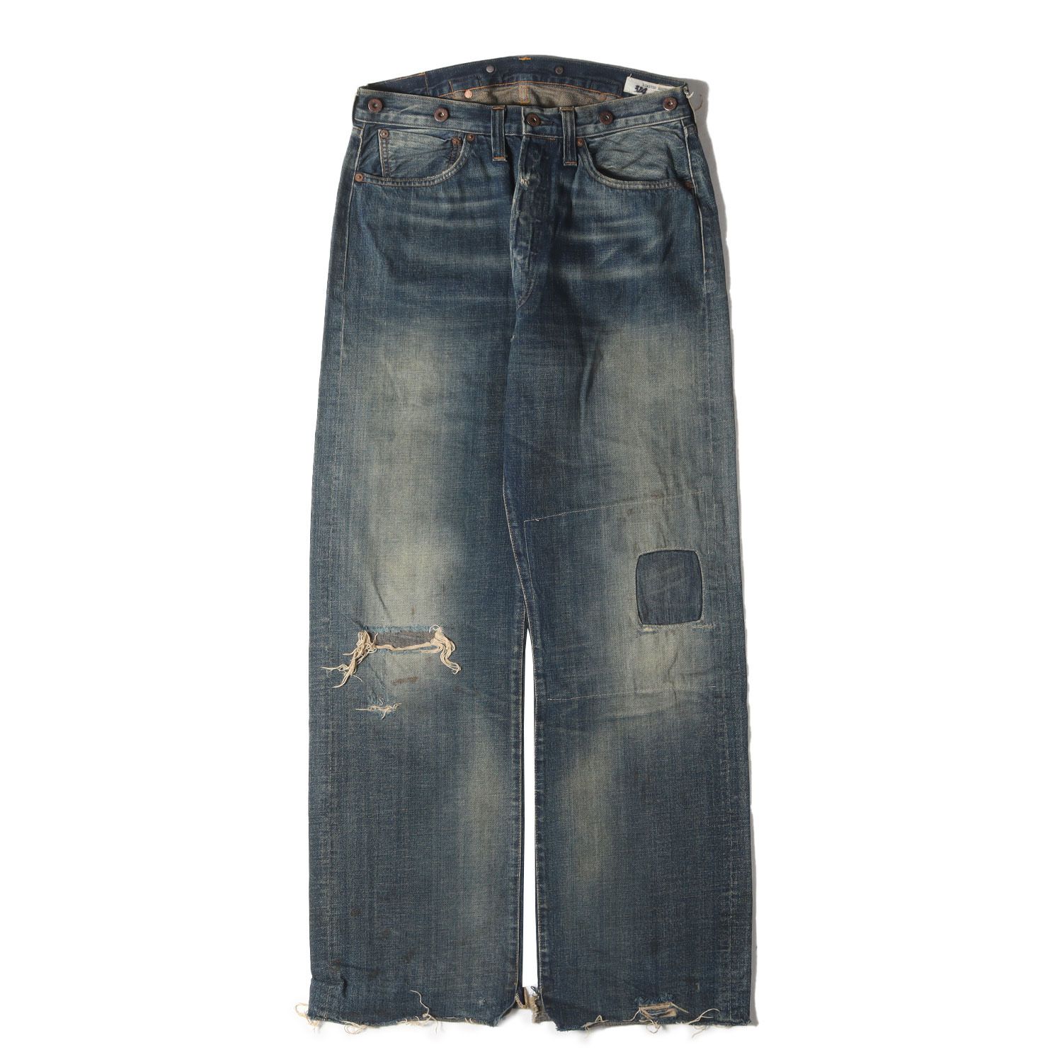 Levis リーバイス パンツ サイズ:32×34 / 00s 338本限定 1920年代復刻 201 No.2 ダメージリペア加工 デニム / インディゴ / ボトムス ジーンズ ジーパン【メンズ】【中古】