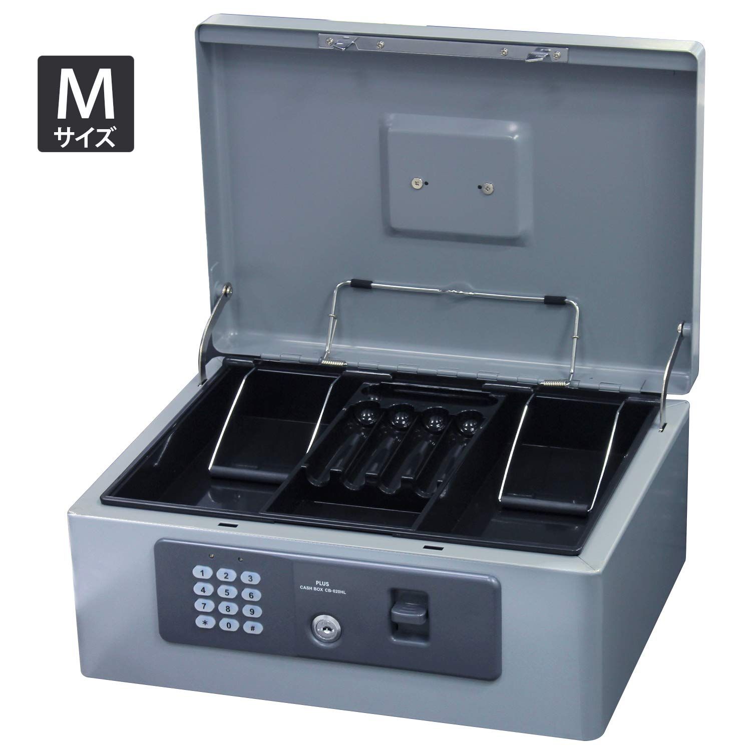 プラス 金庫 電子ロック 手提金庫 Mサイズ グレー CB-020HL 13-101 MARWIL-DEMENAGEMENTS_CH