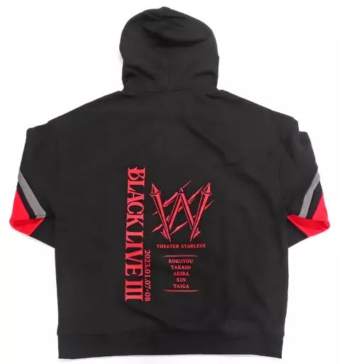 【中古】衣類 Team W フード付きオリジナルパーカー ブラック×レッド フリーサイズ 「ブラックスター -Theater Starless- BLACK LIVE III」