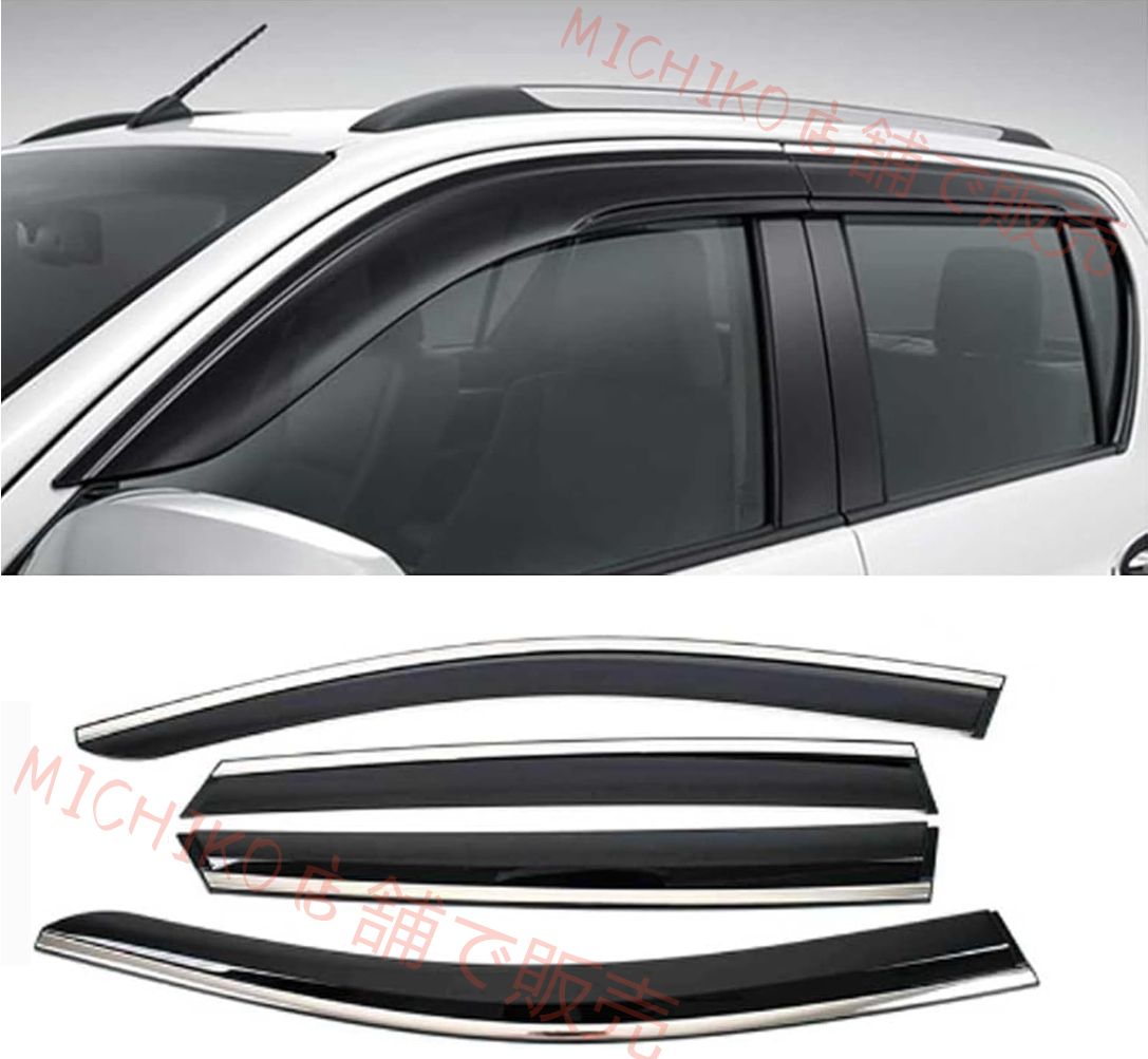 ジープ グランドチェロキー WK2 に適用サイドバイザー 4枚セット 半透明ブラック ドアバイザー カーレインシールド 雨除け 換気 トリムカバー 社外品 車種 DIY カスタム 外装パーツ