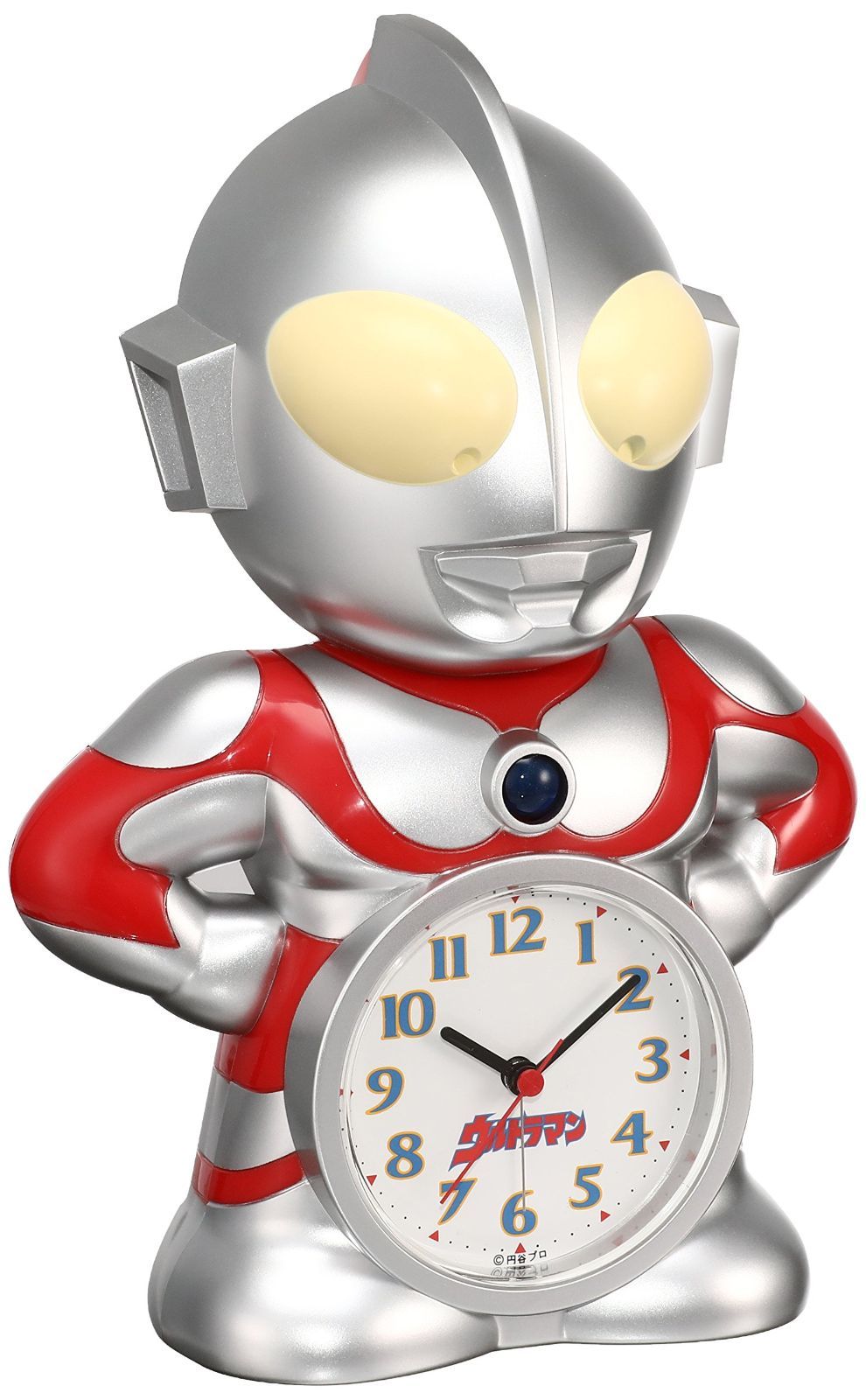 【在庫処分】ウルトラマン 目覚まし時計 キャラクター型 おしゃべり アラーム クロック アナログ JF336A SEIKO セイコー シルバー 23.7×16.7×12cm
