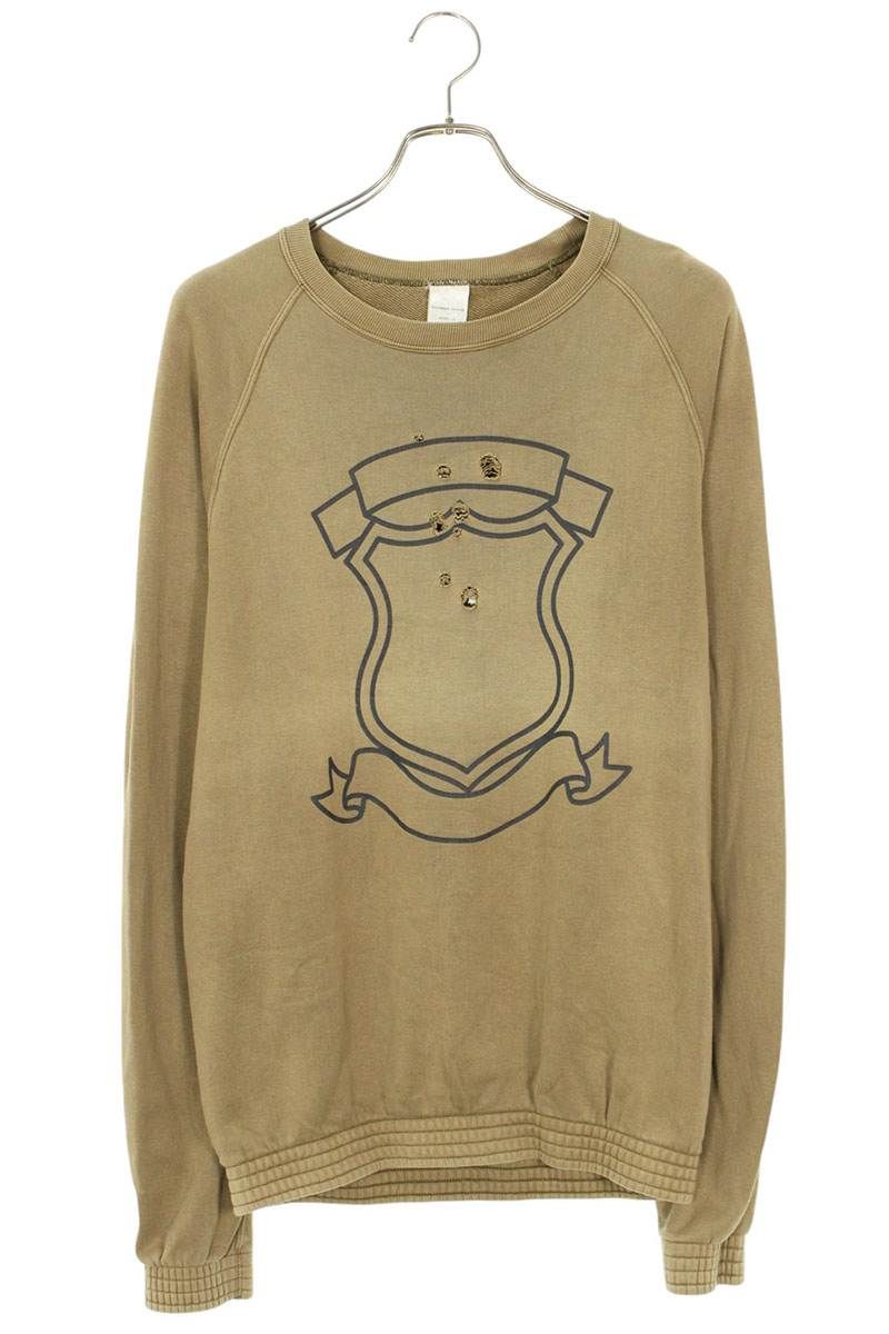 ナンバーナイン ダメージ加工 エンブレムプリント グレー スウェット 1