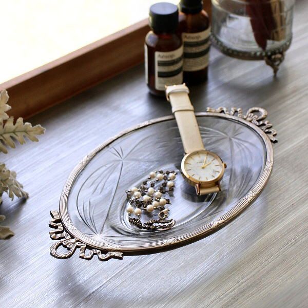 トレー トレイ おしゃれ ガラス 小物置き 卓上 プレート 皿