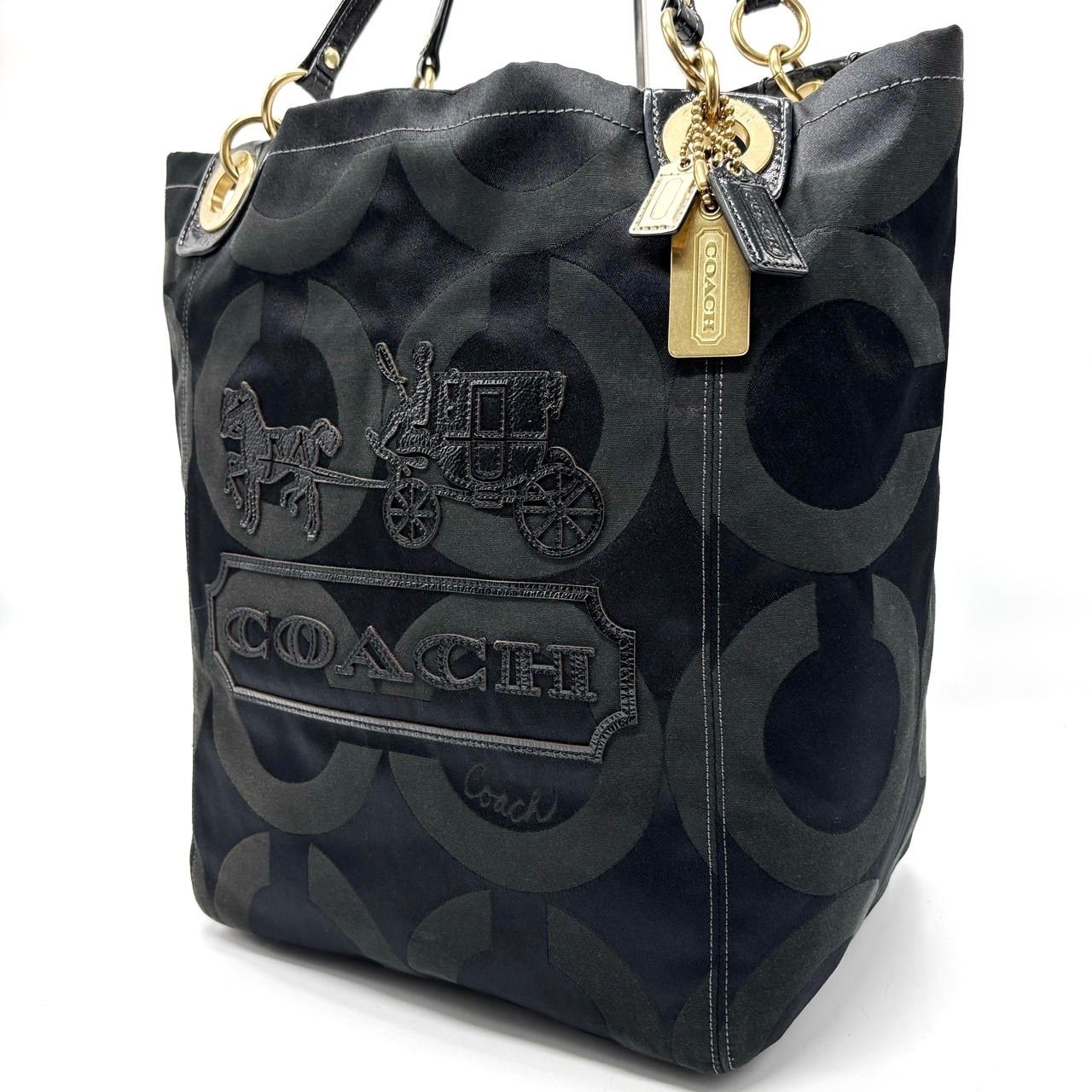 良品】 COACH コーチ トートバッグ シグネチャー C柄 キャンバス 