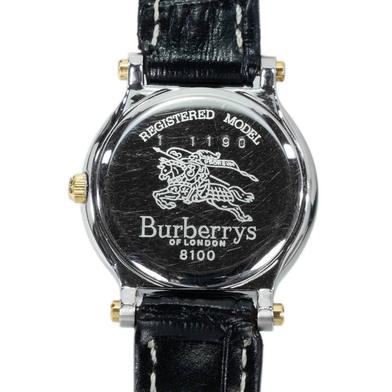 動作品 Burberrys バーバリー ブラック 金 ホースロゴ 文字盤黒