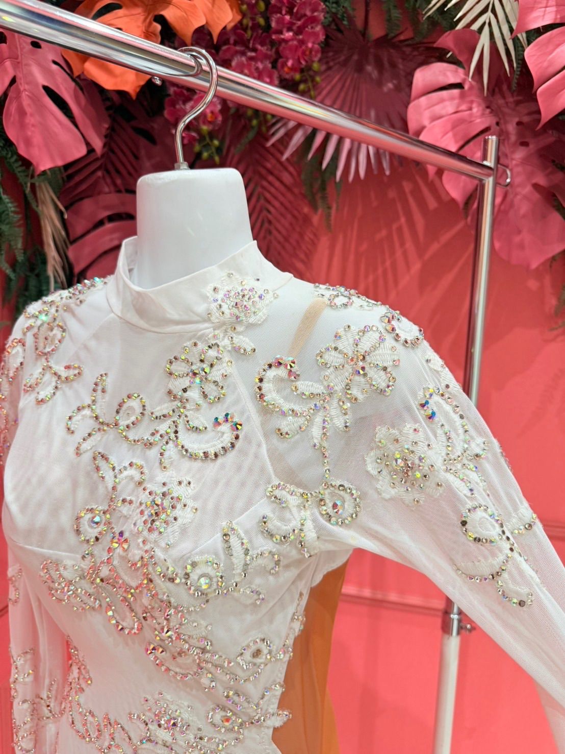 社交ダンス gentil ジャンティ ラテンドレス ホワイト サイズS