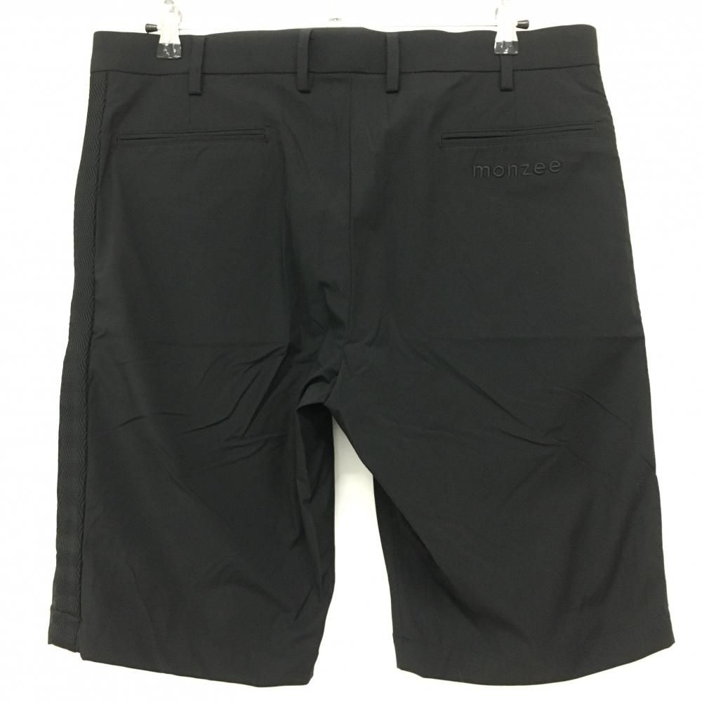 ★特価★【新品】モンジー ハーフパンツ 黒 サイド切り替え ロゴ刺しゅう メンズ XL ゴルフウェア ｍonzee