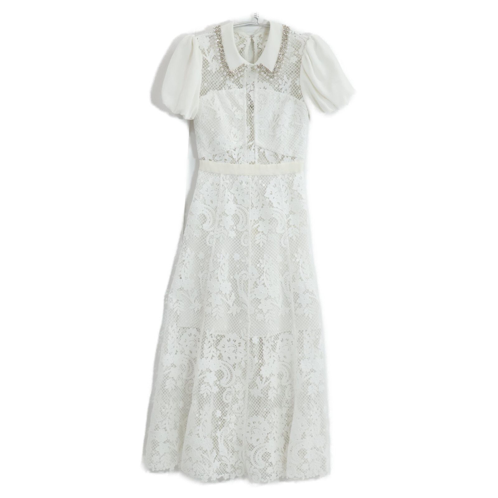 Self Portrait セルフポートレイト ﾎﾜｲﾄ SWF344Y16400 ﾊﾟｰﾙ装飾 ﾚｰｽ  