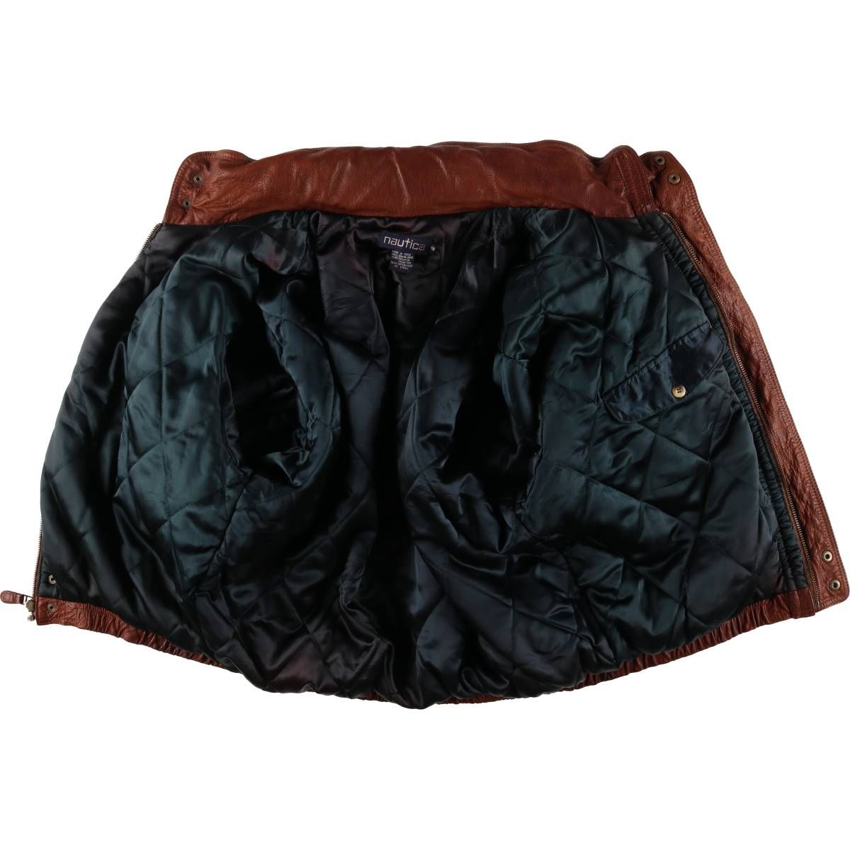 古着 90年代 ノーティカ NAUTICA 中綿入り レザーブルゾンタイプ  
