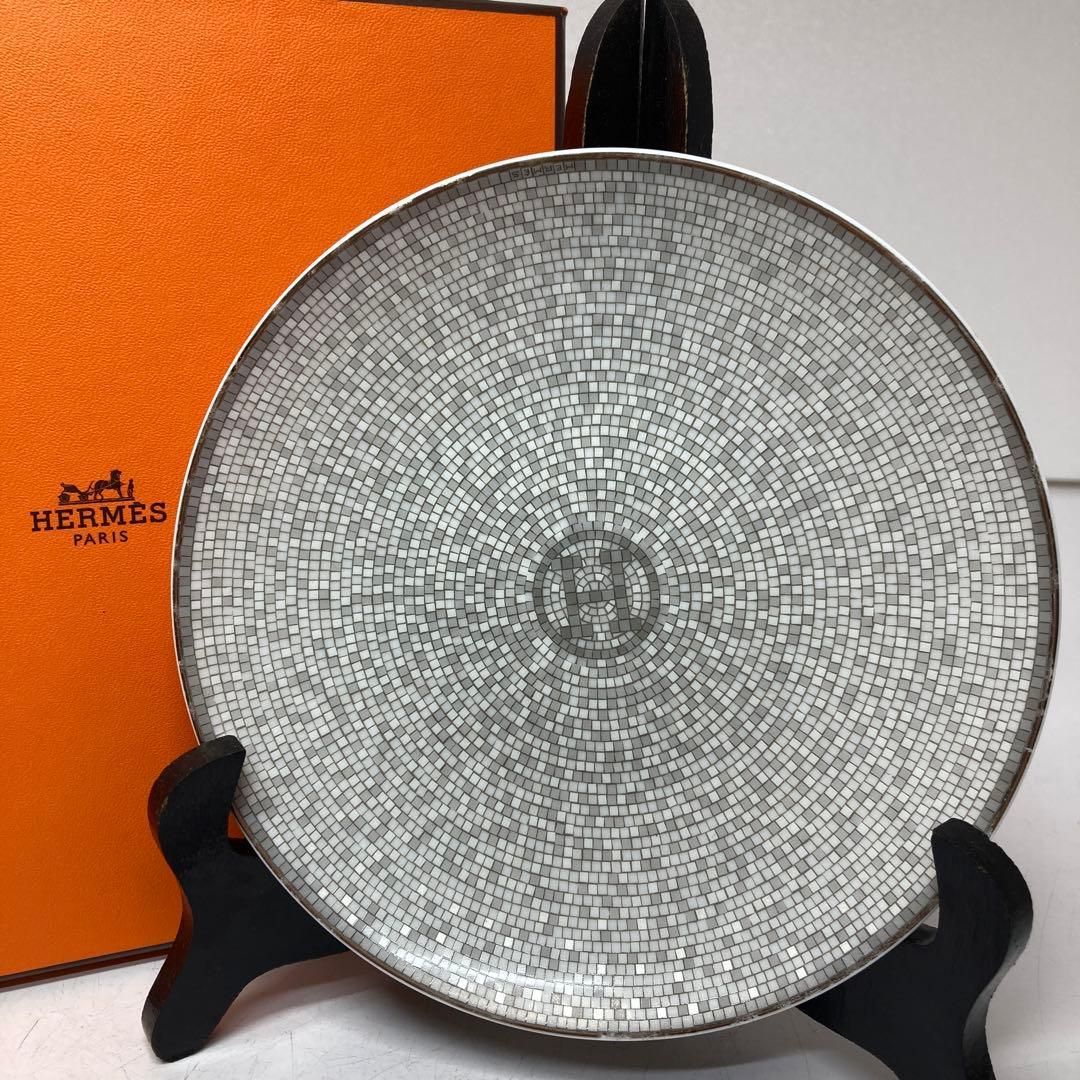 エルメス　モザイクプレート　共箱　直径16.1cm 東H5-0527☆2F エルメス モザイクプレート 共箱 直径16.1cm 東H5-0527☆2F