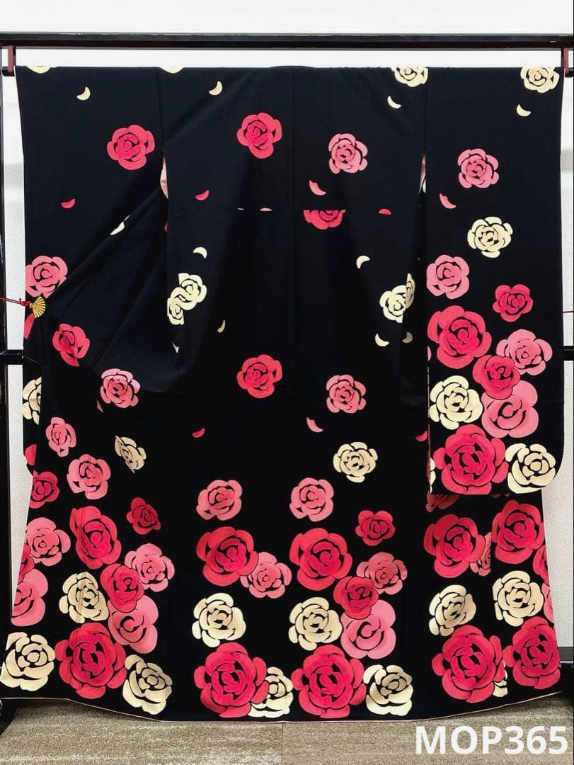 ポリエステル ブランド振袖 ツモリチサト 薔薇尽くし 身丈165cm 撥水加工