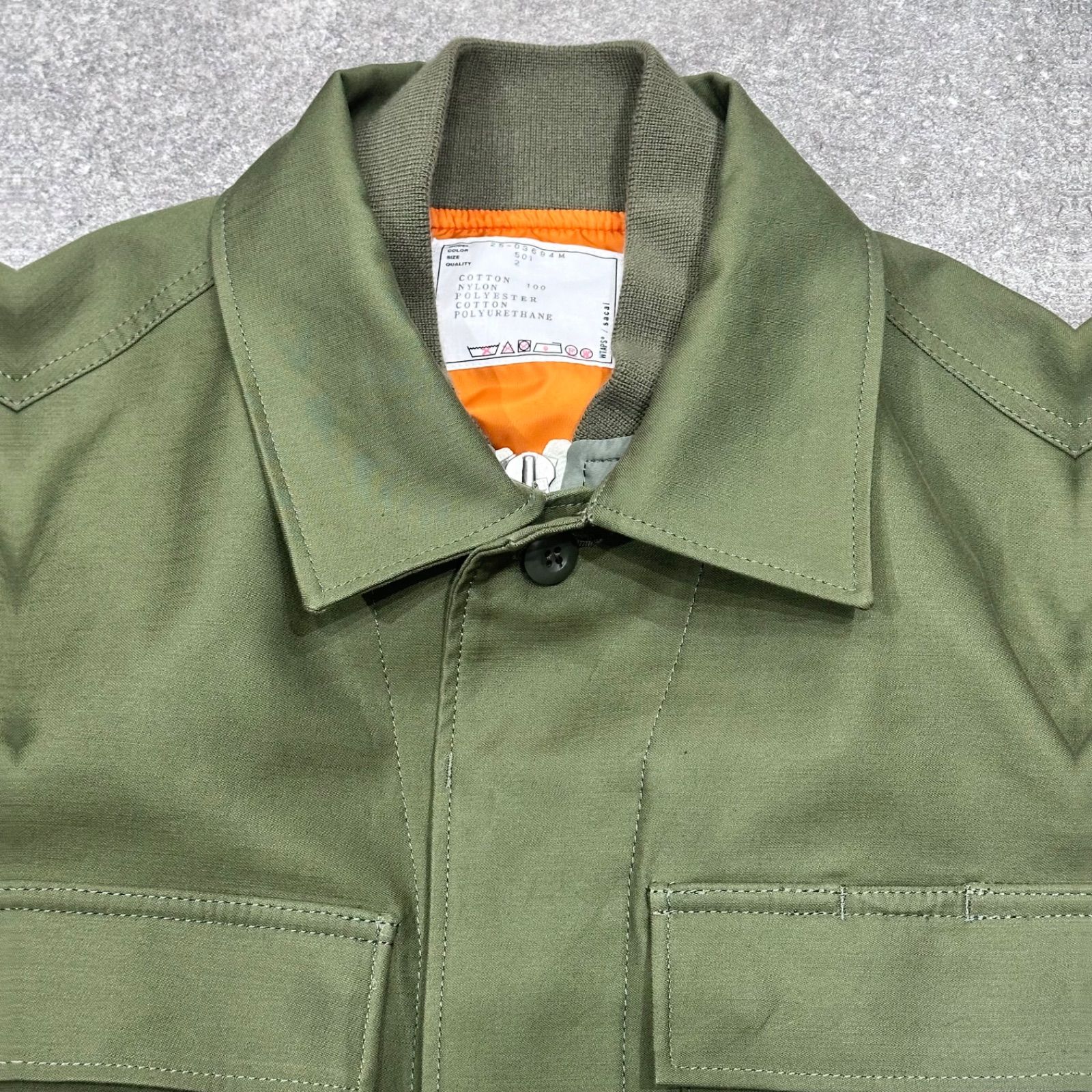 未使用品 WTAPS sacai Cotton Back Satin Jacket Jacket Cotton