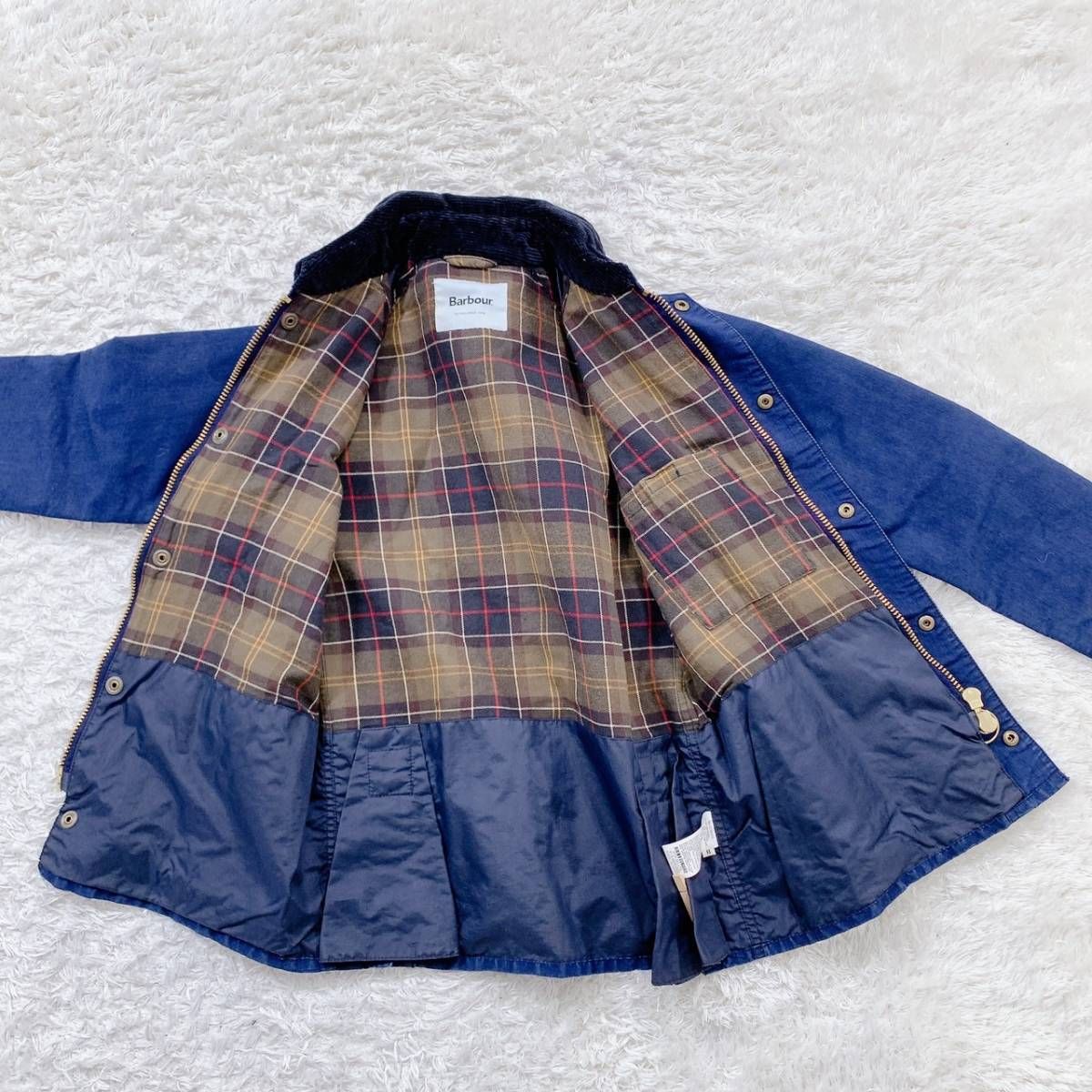 レディースS 8 Barbour ジャケット 青 ブルー ブルゾン カジュアル