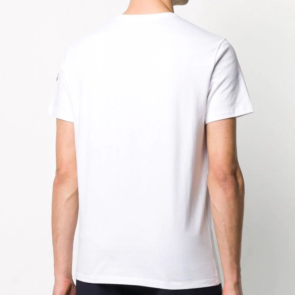 安い超特価108 MONCLER ホワイト クールネック Tシャツ size M Tシャツ/カットソー(半袖/袖なし)