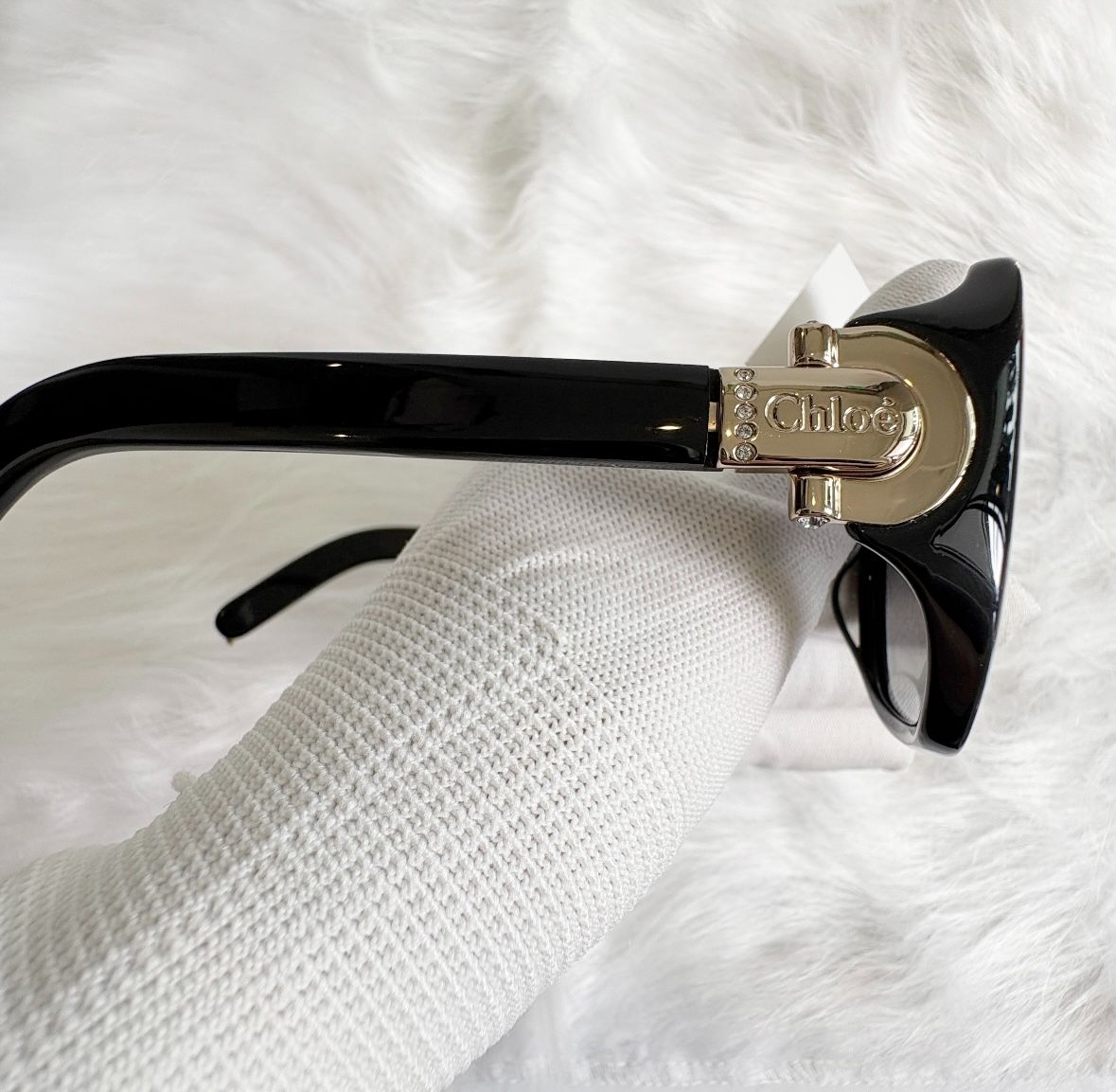 美品】Chloé（クロエ） サングラス CL 2273-B ブラック ゴールド金具