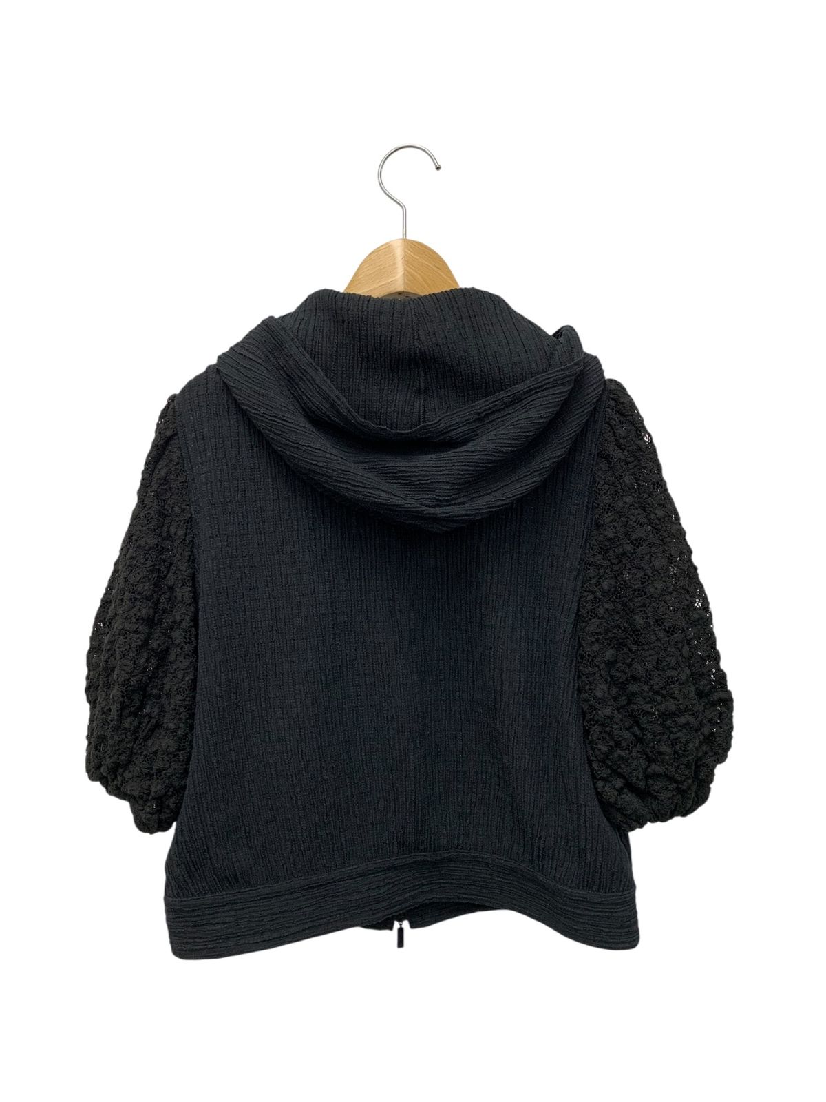 ルネ 6223030 カーディガン 36 ブラック 袖レースパーカー ITSJ349UYSRM