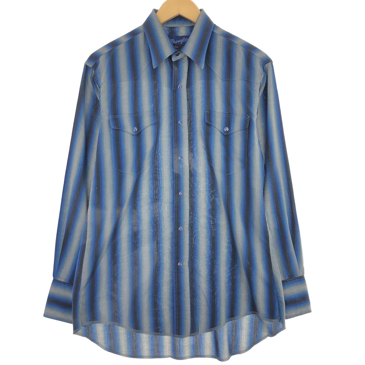 古着 70年代 ラングラー Wrangler ストライプ柄 ウエスタンネルシャツ メンズM ヴィンテージ /eaa425280 【中古】/eaa425280