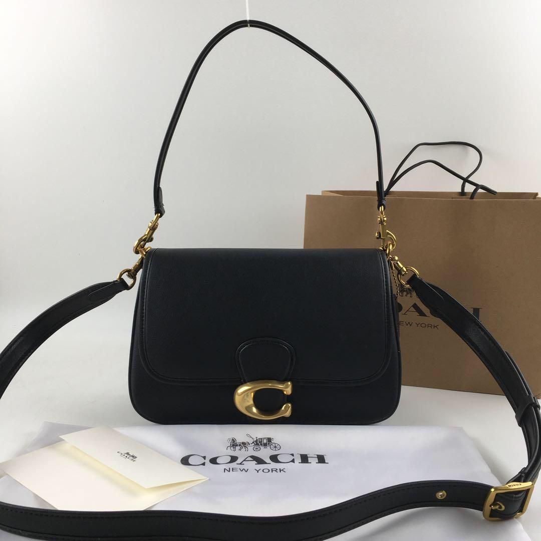 新品未使用品 COACH ソフト タビー ショルダー バッグ ブラック C4823