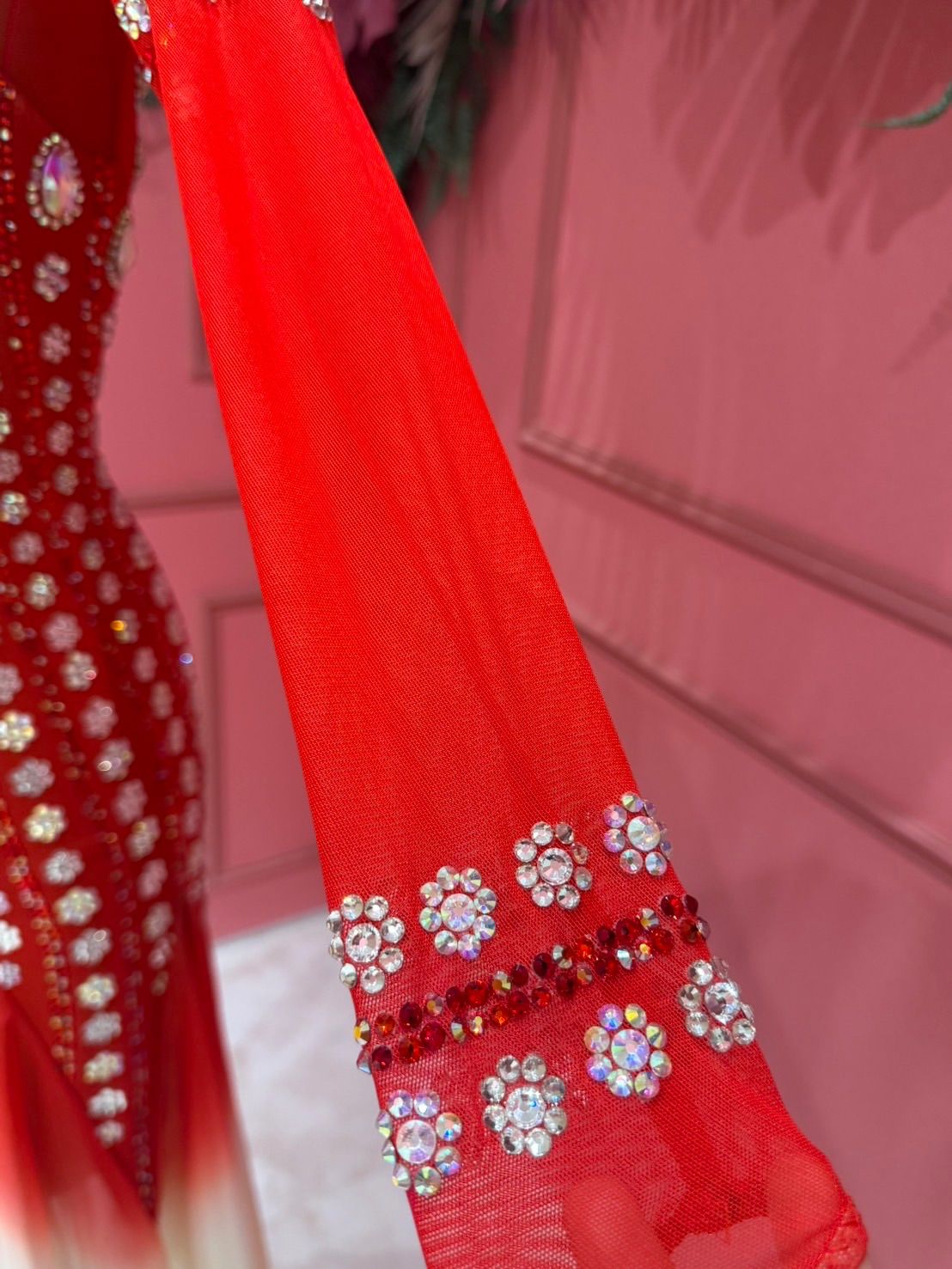 社交ダンス gentil ジャンティ ラテンドレス レッド サイズM