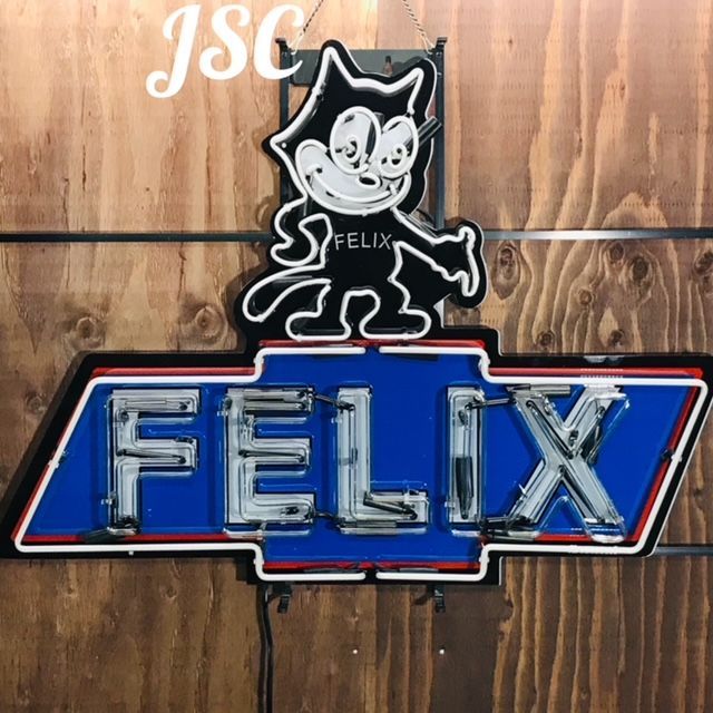 フィリックス FELIX 特大 ガラス ネオン 看板 シボレー ヴィンテージ 