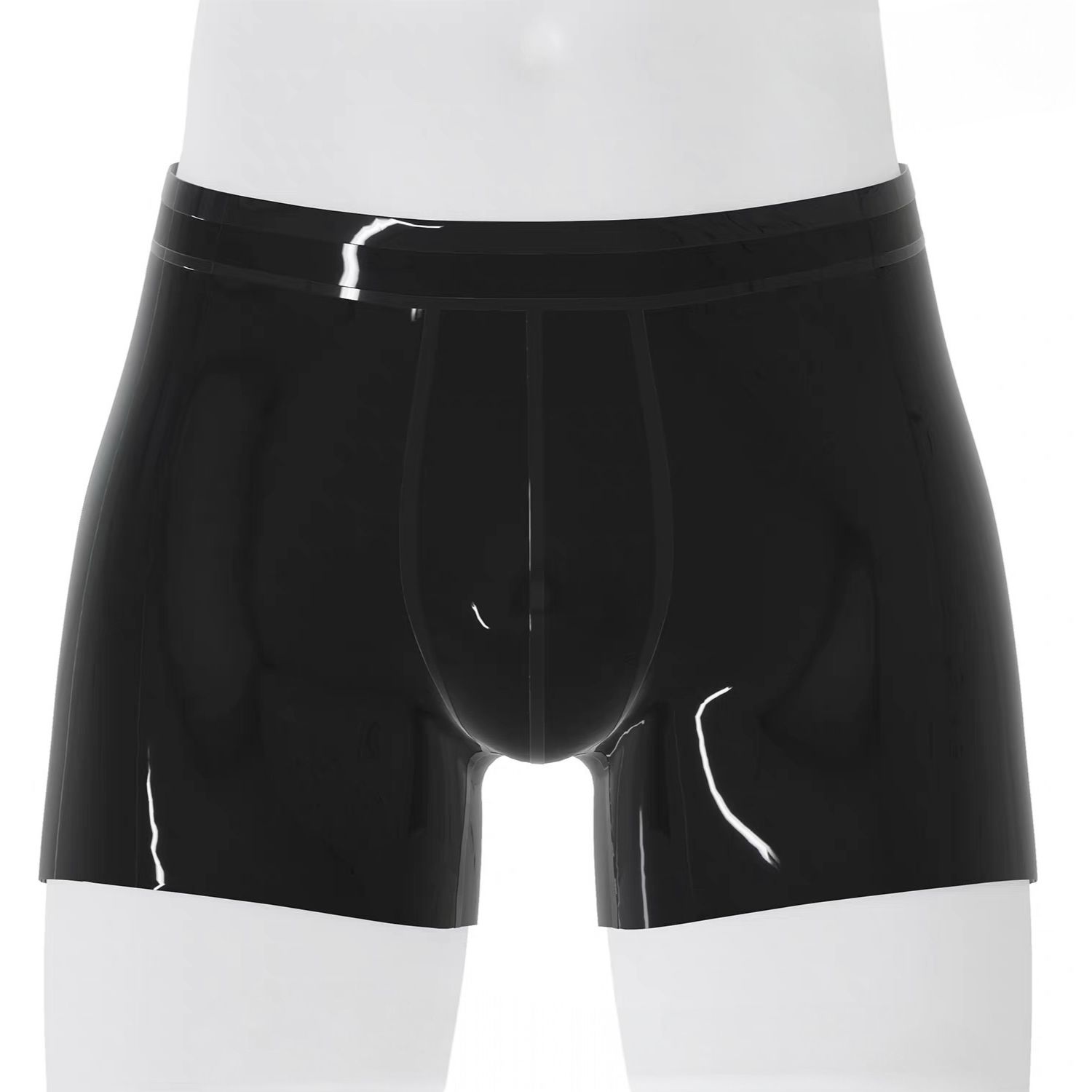 ラテックス製 メンズ タイツ パンツ ショーツ 立体 ボクサー 黑 M L セクシー