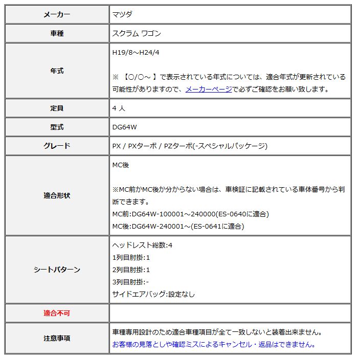 Clazzio クラッツィオ シートカバー DIA ダイヤ スクラム ワゴン DG64W H19 8～H24 4 ES-0641