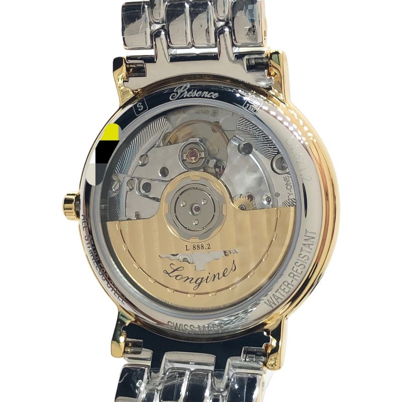 ロンジン LONGINES Presence(プレザンス) L4.821.2.11.7 ホワイト ステンレススチール SS、PVD 自動巻き メンズ 腕時計
