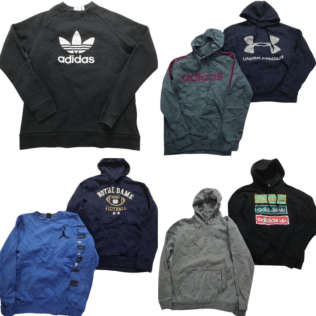 古着卸 まとめ売り スポーツブランドMIX スウェット 7枚セット (メンズ M ) アディダス ジョーダン 中古 古着 MY7576