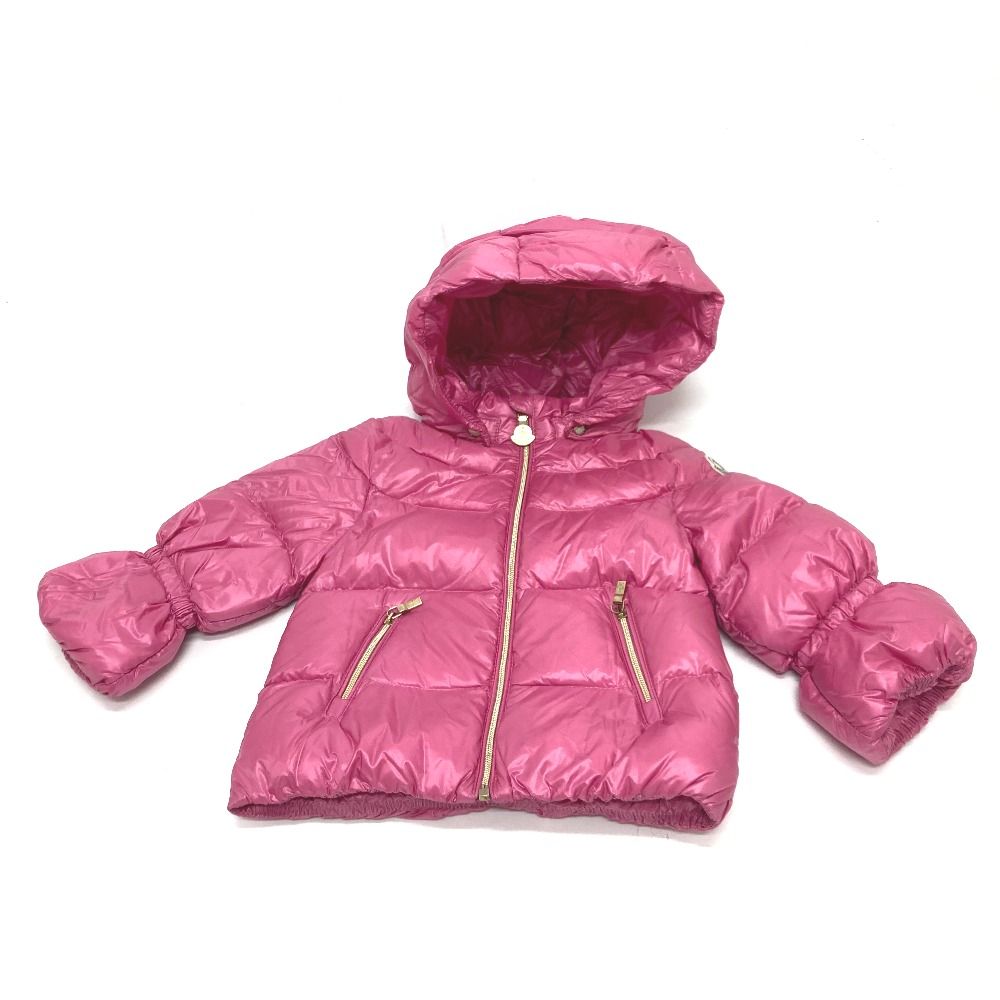 【美品】モンクレール　MONCRER ダウンジャケット　ピンク　95cm スキー MONCLER フード付きダウンコート ピンク モンクレール レディース