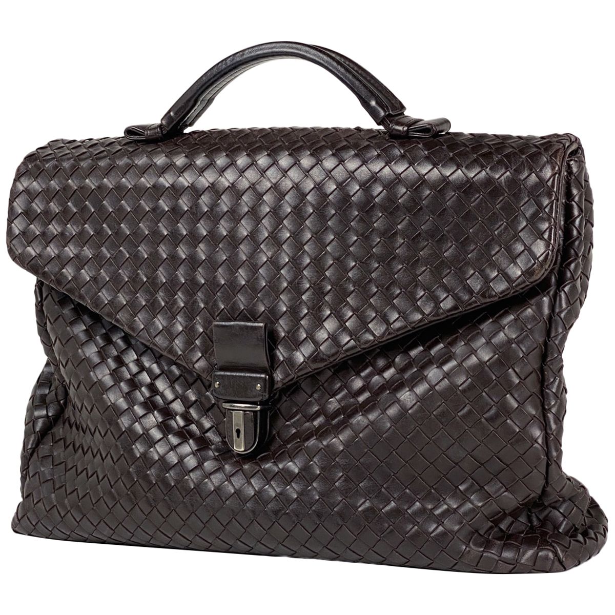 在庫一掃 ボッテガヴェネタ BOTTEGAVENETA イントレチャート ビジネスバッグ ショルダーバッグ メッシュ ハンドバッグ ビジネスバッグ レザー ブラウン 113095 レディース