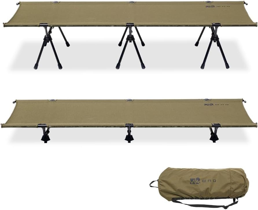 WAQ 2WAY キャンプ コット 静音 軽量 折りたたみベッド 耐荷重150kg