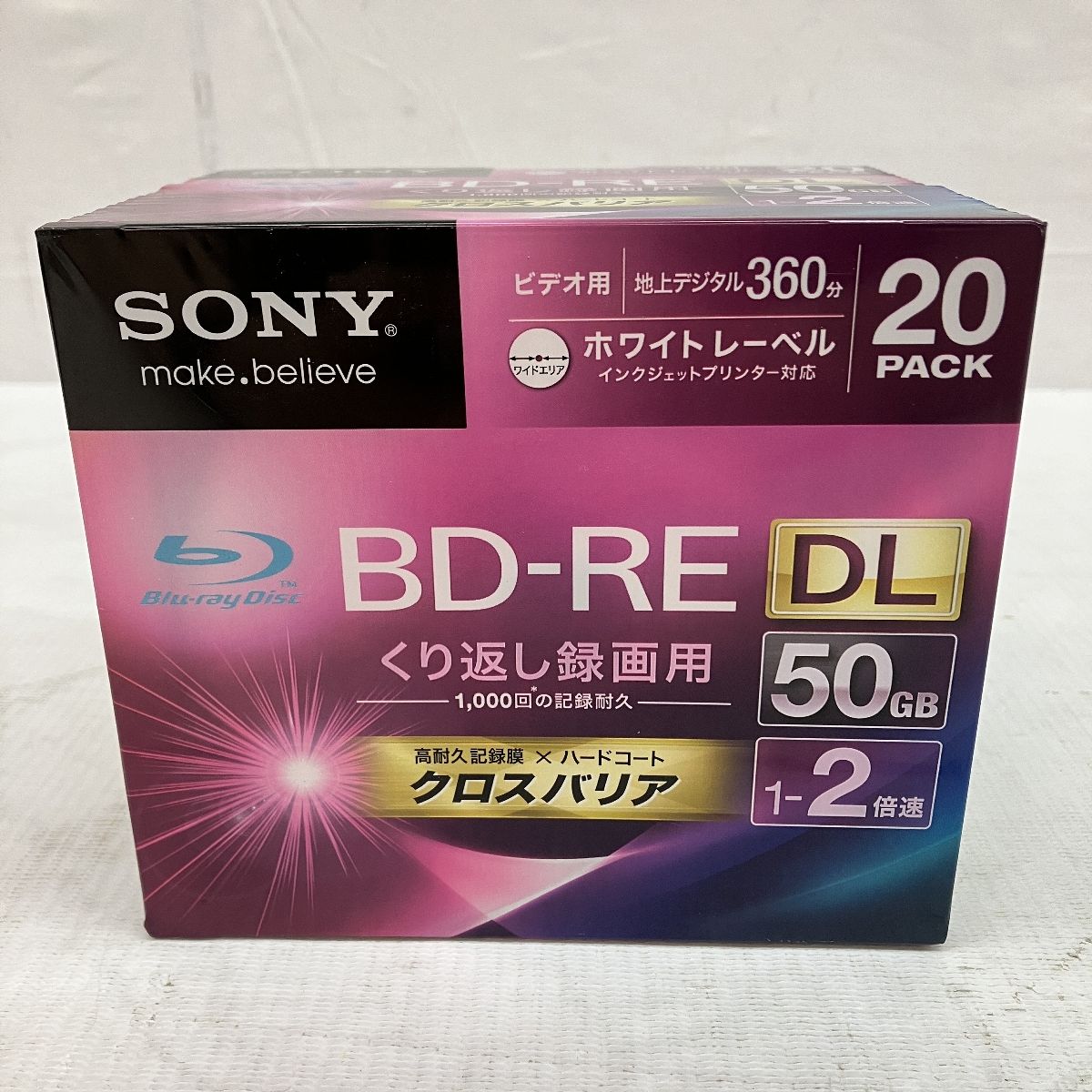 SONY BD-RE DL 50GB 20枚入り Blu-ray Ver.2.1 20BNE2VGPS2 くり返し 2層 クロスバリア C10116737