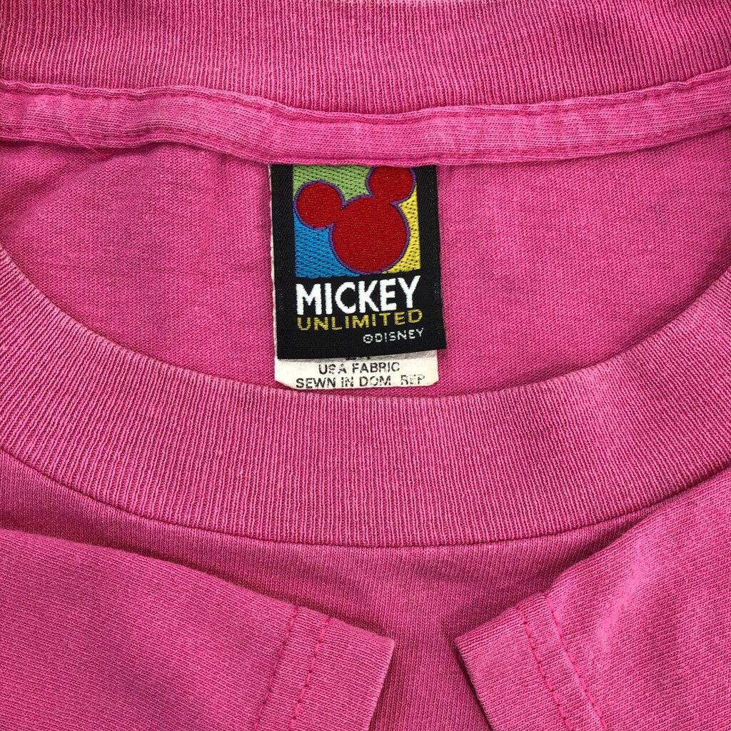 古着ミッキーマウス スウェット ピンク ミッキーマウス刺繍ロゴスウェット パープル 🍇 IGB0378 | 古着